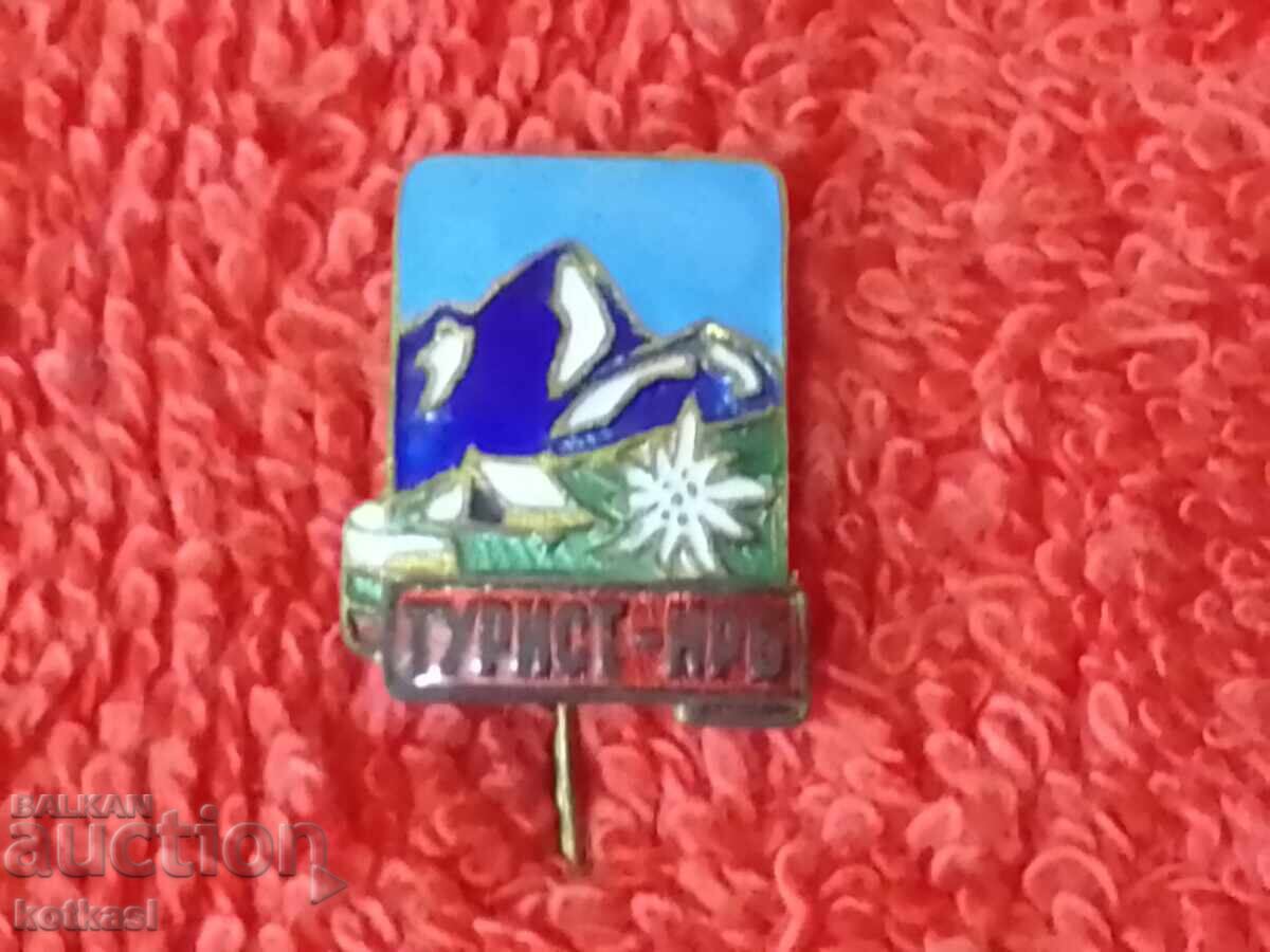 Old social badge bronze enamel pin TOURIST NRB - 5 Old social badge bronze enamel pin TOURIST NRB - 5
