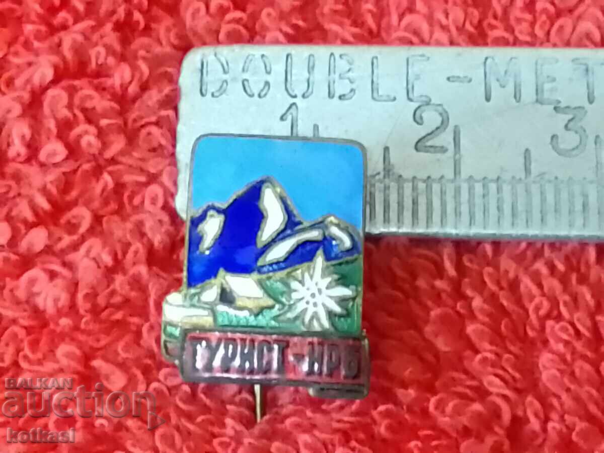 Old social badge bronze enamel pin TOURIST NRB Old social badge bronze enamel pin TOURIST NRB