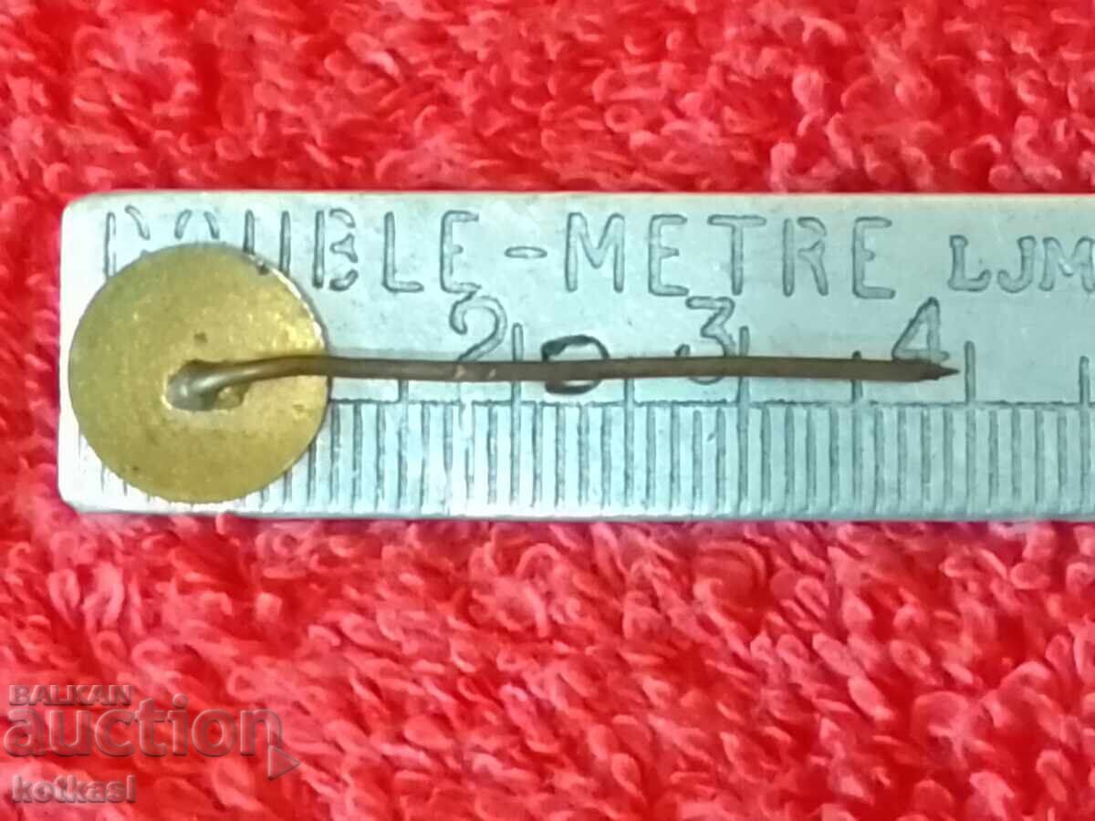 Old social badge bronze enamel pin D K RUSE excellent with price 25.50 BGN | € 13.04