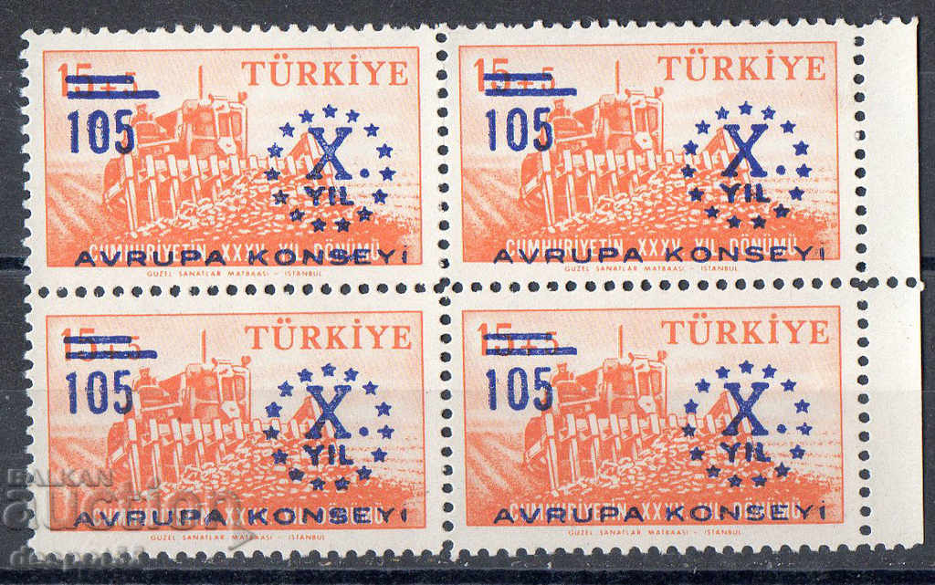 1959. Turkey. The tenth anniversary of the Council of Europe. Box.