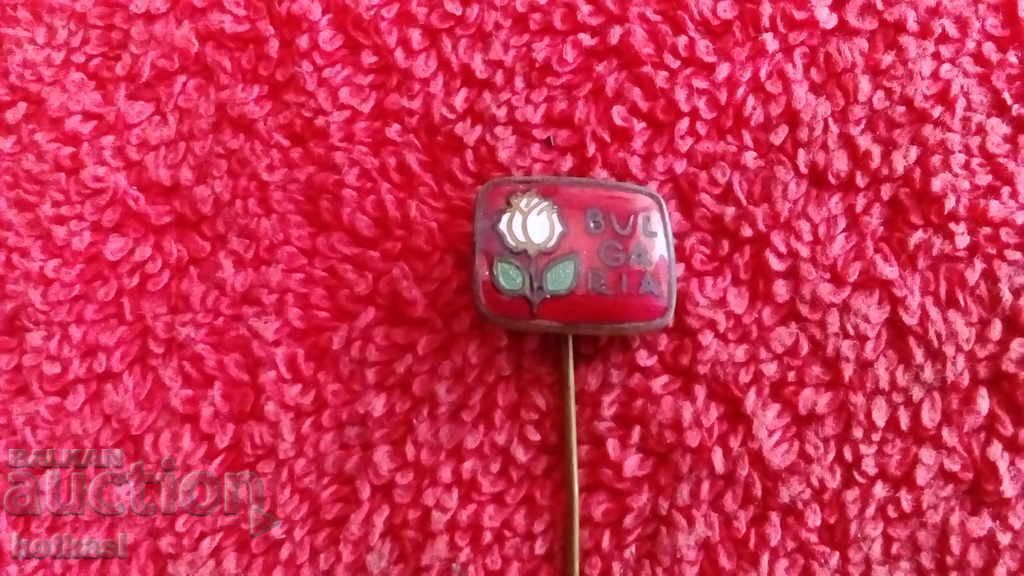 Auction Old badge bronze enamel needle Bulgarian rose red enamel Auction Old badge bronze enamel needle Bulgarian rose red enamel