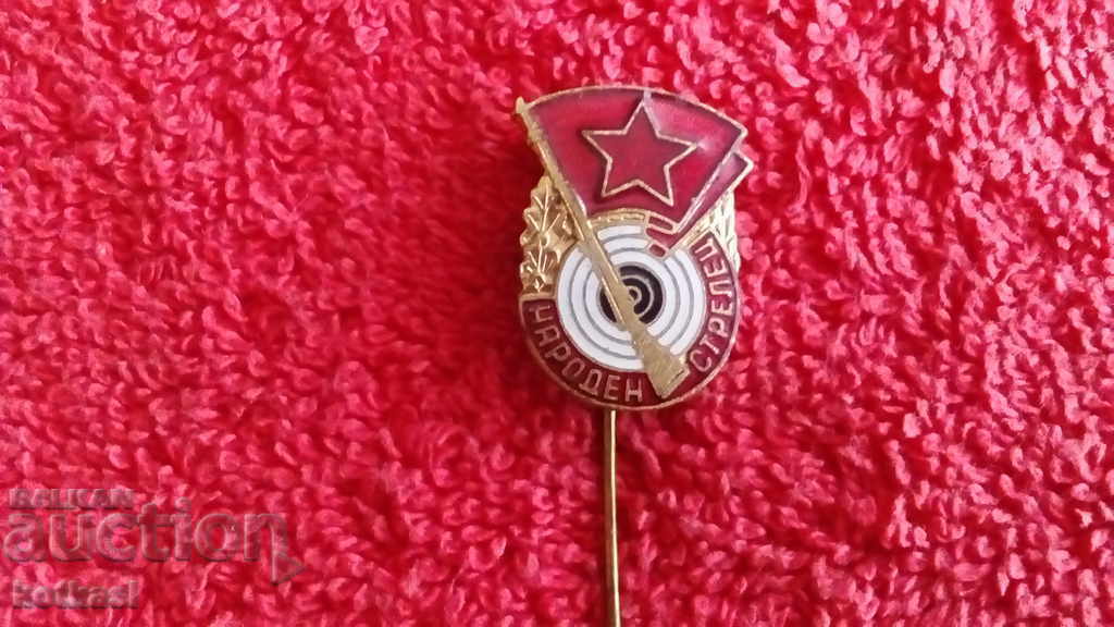 Old social badge bronze pin enamel NATIONAL SAGITTARIUS excellent