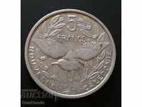 New Caledonia. 5 francs 1952