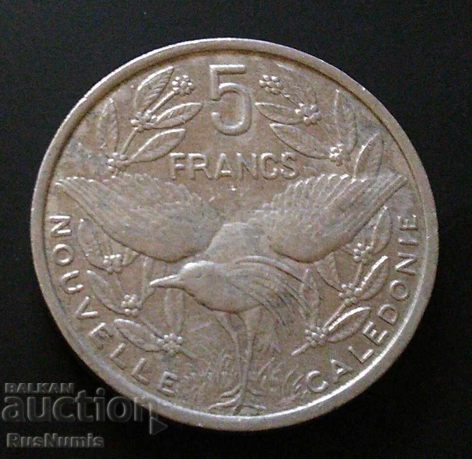 New Caledonia. 5 francs 1986