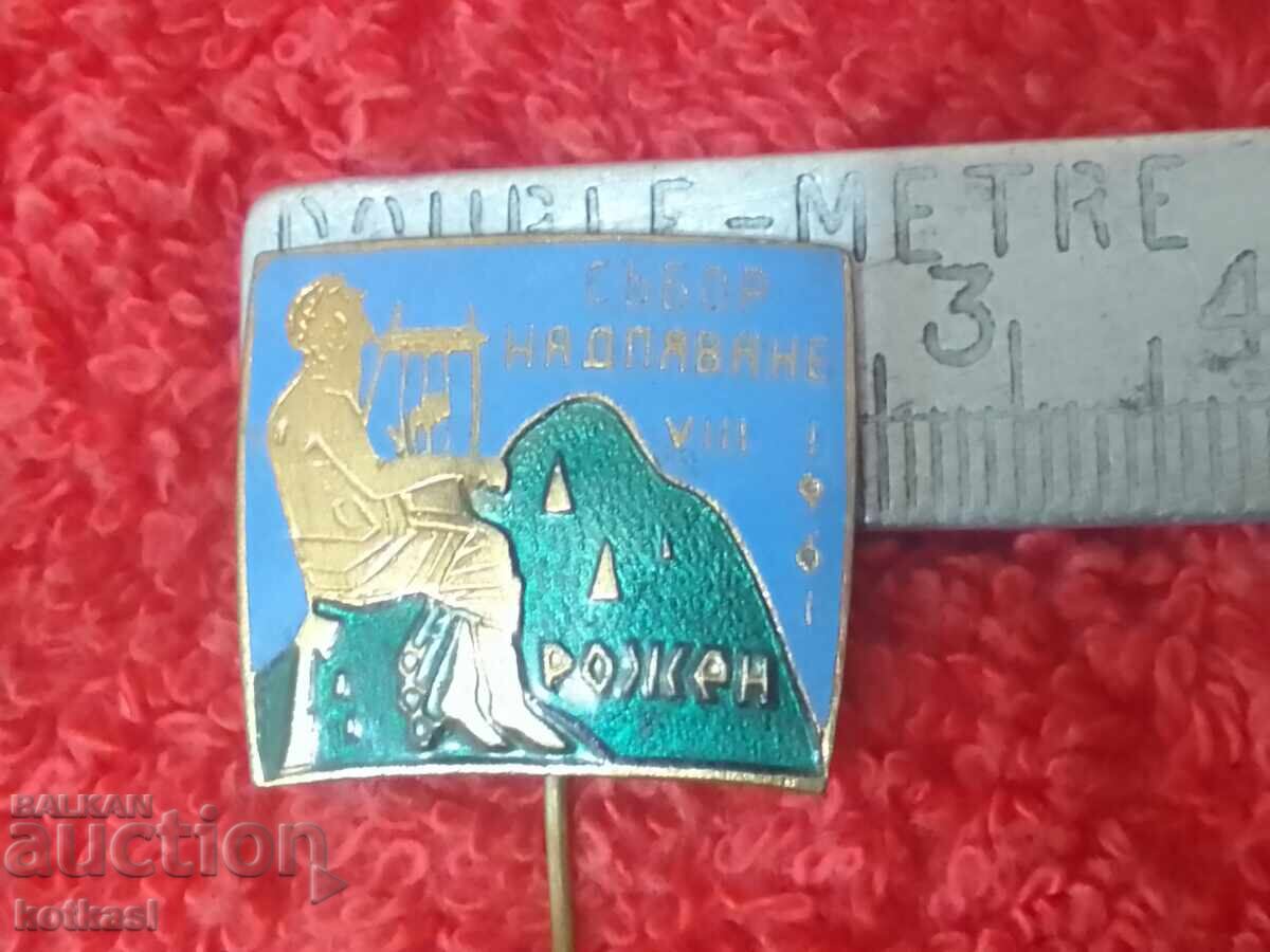 Old social badge sign bronze pin enamel BORN 1961 ASSOCIATION otli