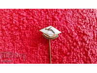 Old Sport Royal Badge Bronze Pin Enamel The Ski Factor
