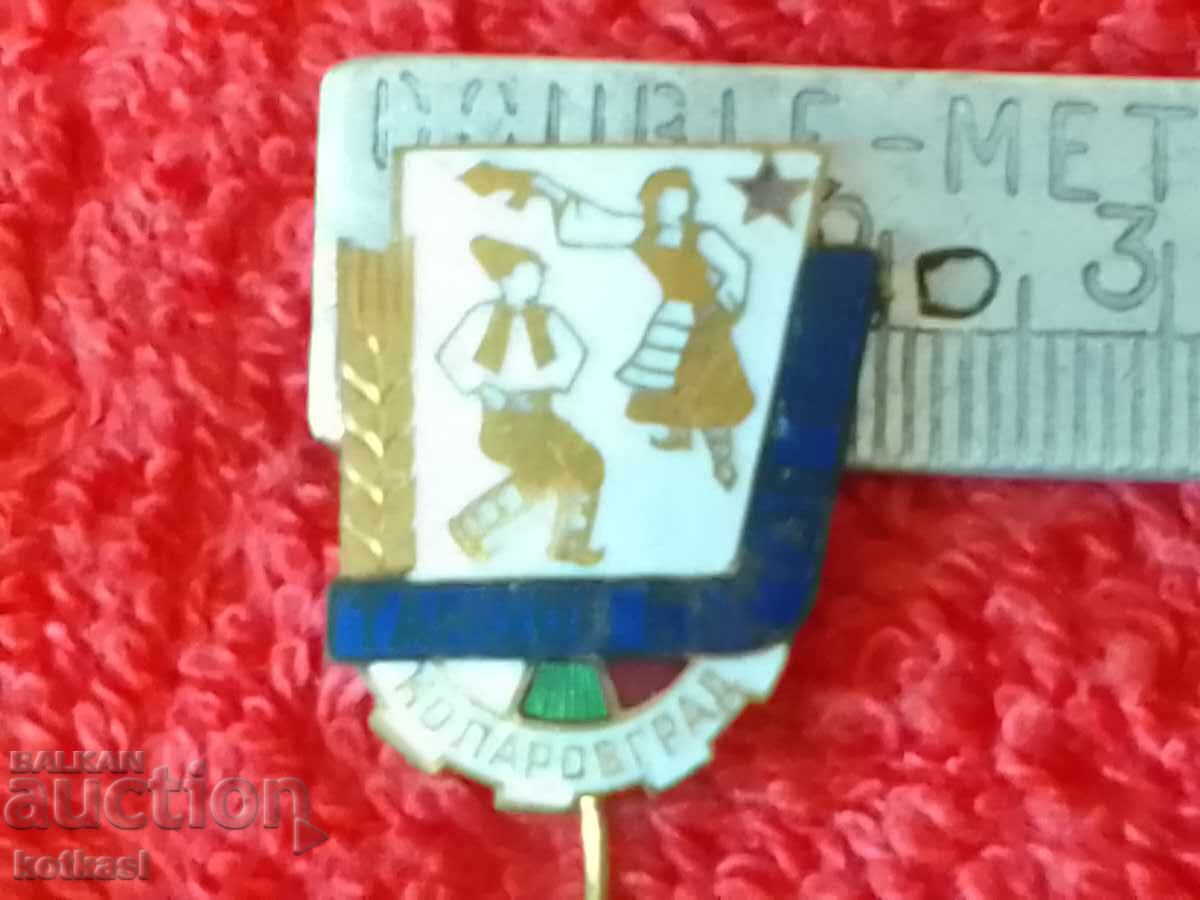 Old social badge bronze pin enamel Kolarovgrad excellent Old social badge bronze pin enamel Kolarovgrad excellent