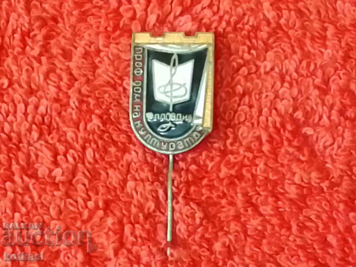 Παλιό σήμα καρφίτσα σμάλτο PROF HOUSE OF CULTURE PLOVDIV εξαιρετικό - 5