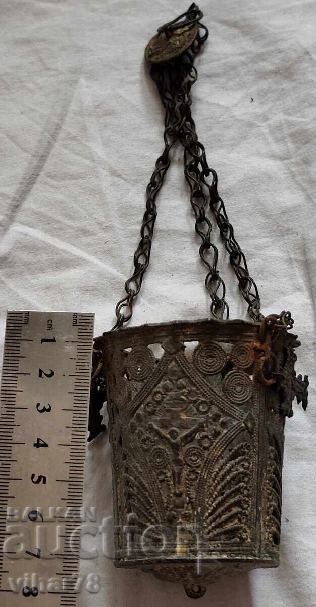 Auction Old domestic bronze oil lamp Auction Old domestic bronze oil lamp