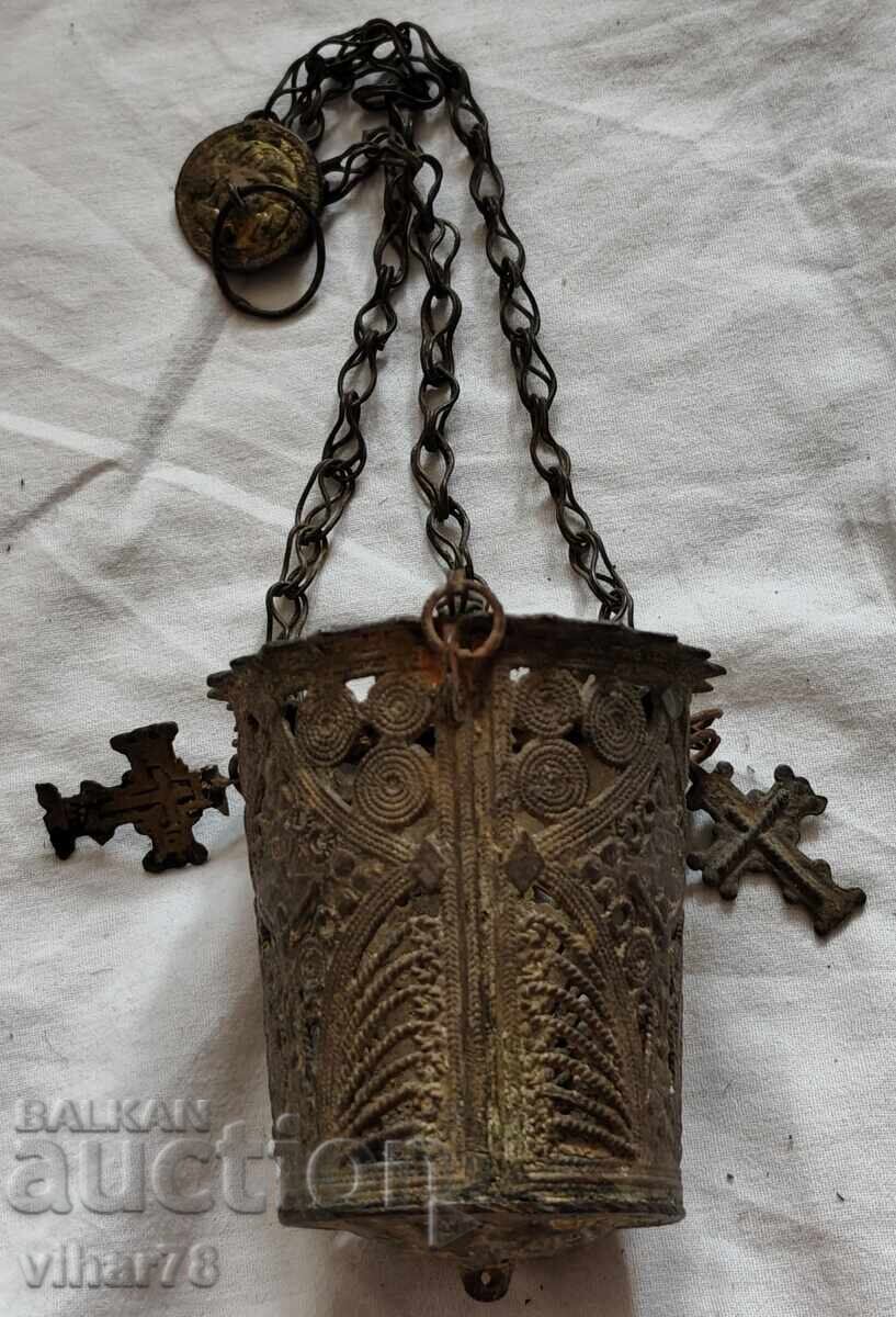 Old domestic bronze oil lamp - 5 Old domestic bronze oil lamp - 5