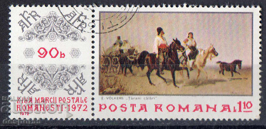 1972. Ρουμανία. Ημέρα αποστολής ταχυδρομικών αποστολών.