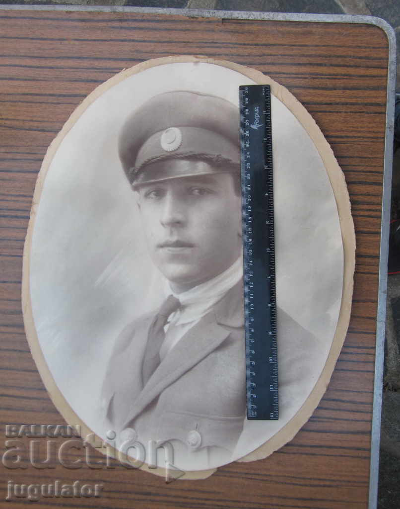 WWII fotografie militară uriașă cu pilot aviator regal bulgar - 7