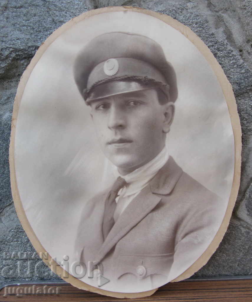 WWII fotografie militară uriașă cu pilot aviator regal bulgar