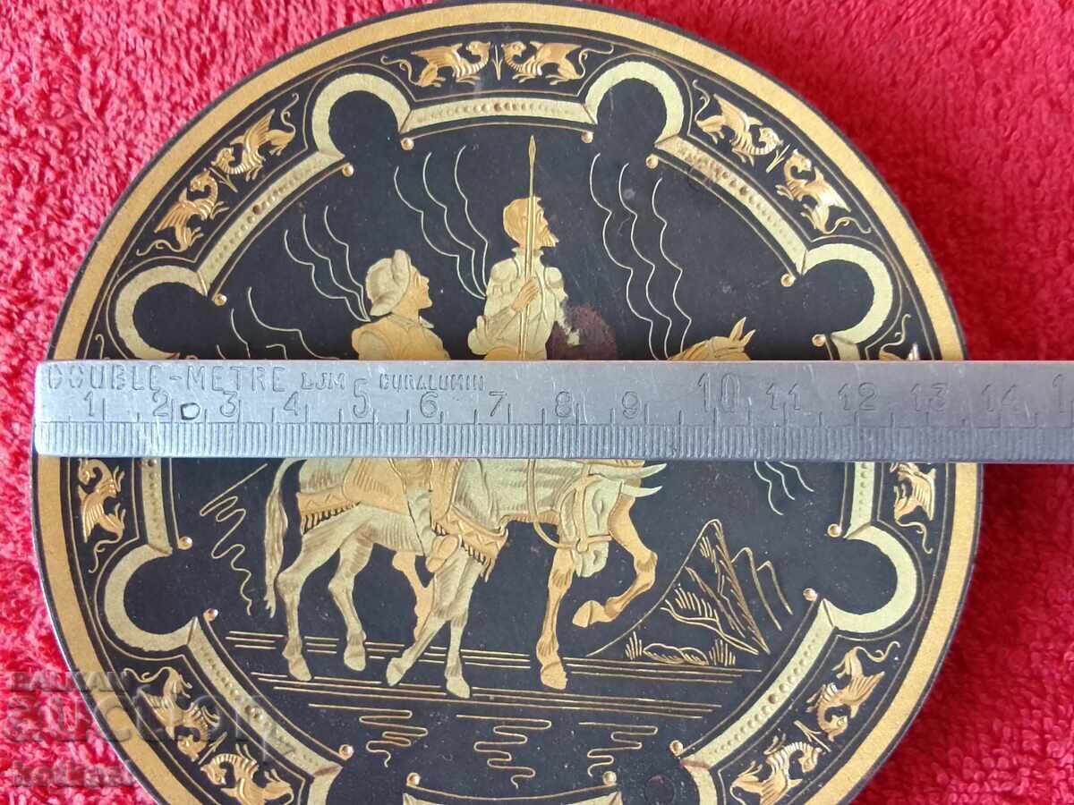 Panou metalic din bronz Don Quijote și Sancho Panza - 5