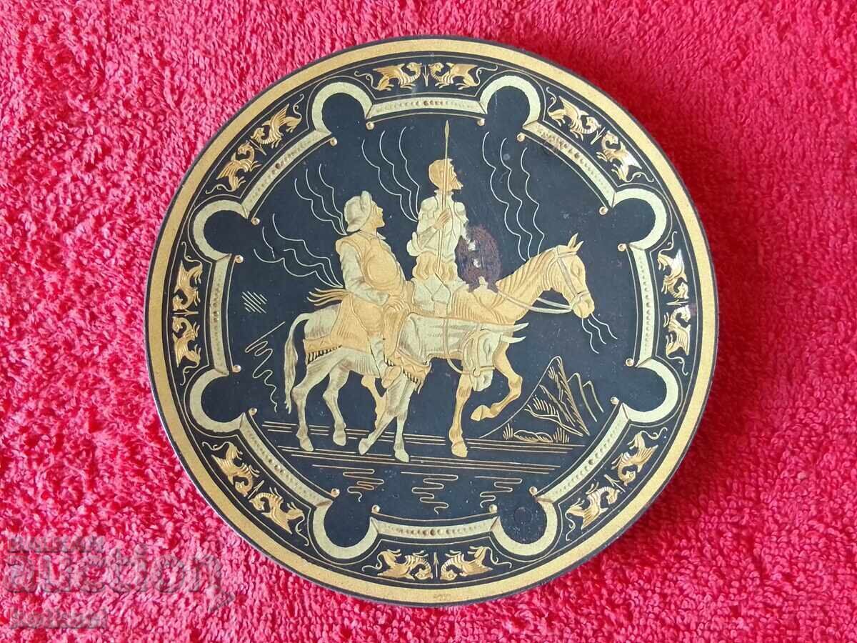 Panou metalic din bronz Don Quijote și Sancho Panza