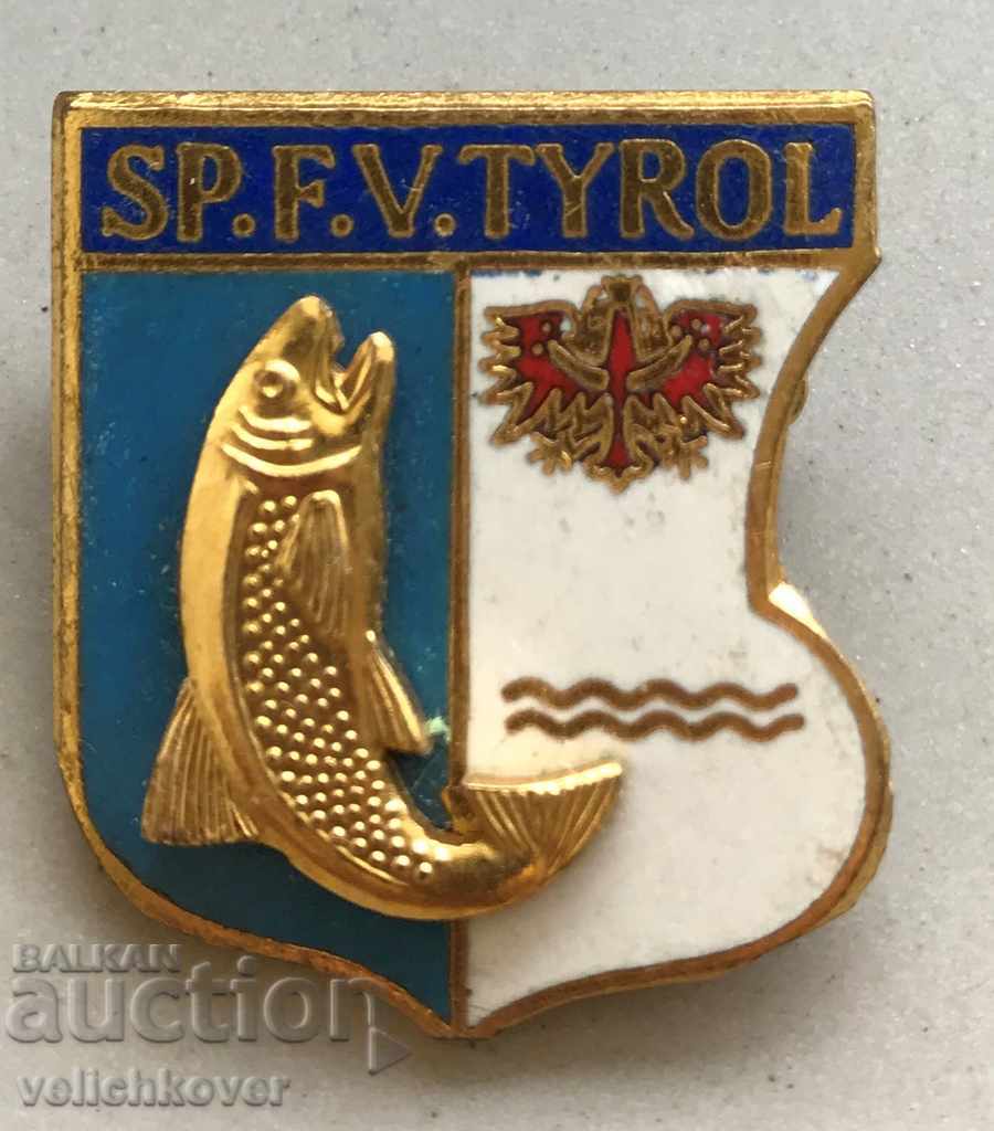 26727 Austria Fisherman Union badge Pike and trout hunting Tyrol