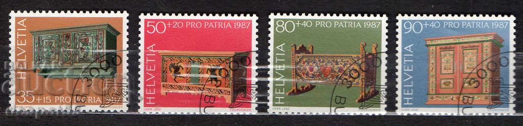 1987. Ελβετία. Pro Patria - Έπιπλα αντίκες.