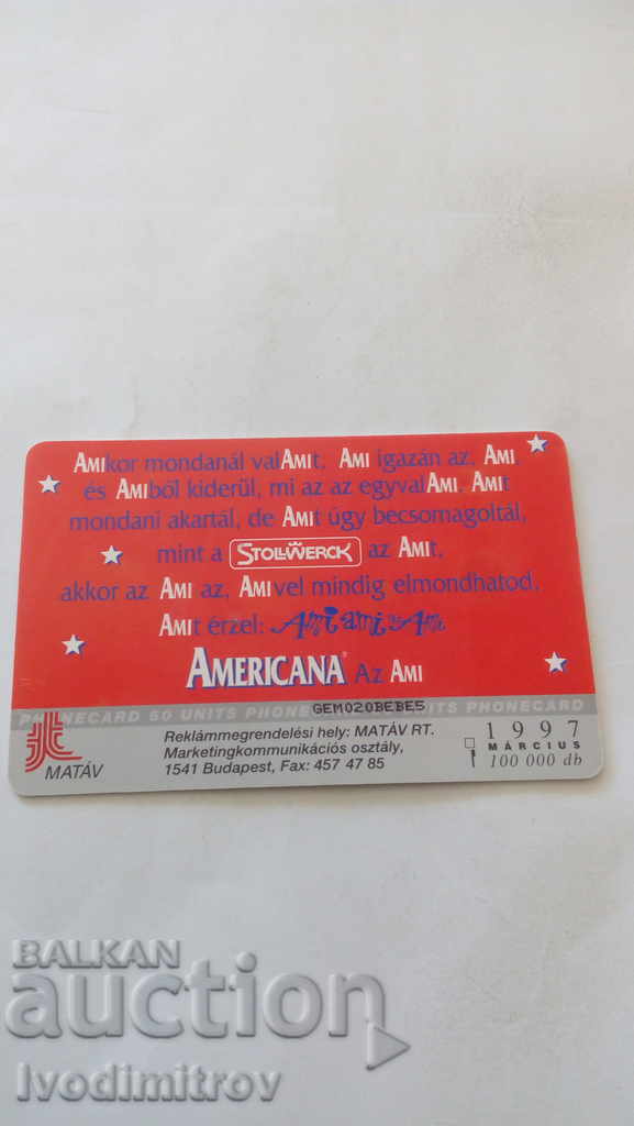 Phonecard MATAV Amerikana