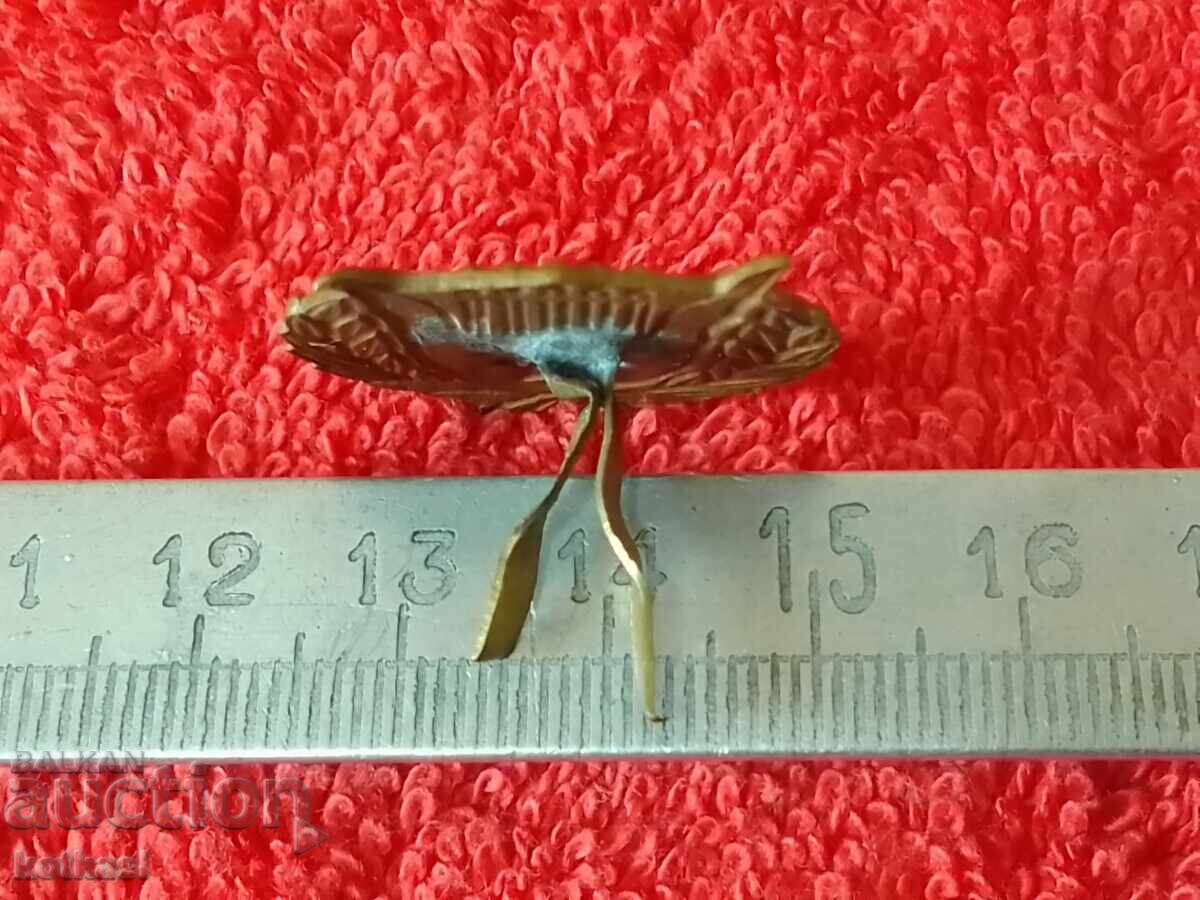 Auction  Old bronze badge cockade emblem enamel military music