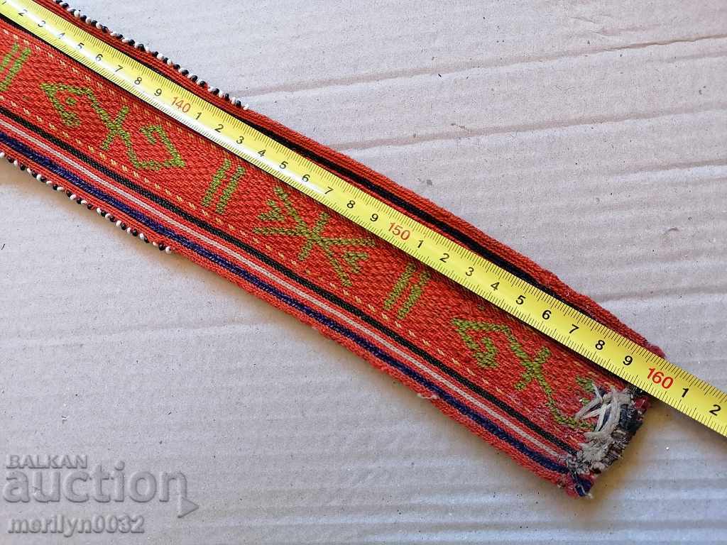 Delivery of Old handwoven belt with beads blue sash belt costume Delivery of Old handwoven belt with beads blue sash belt costume