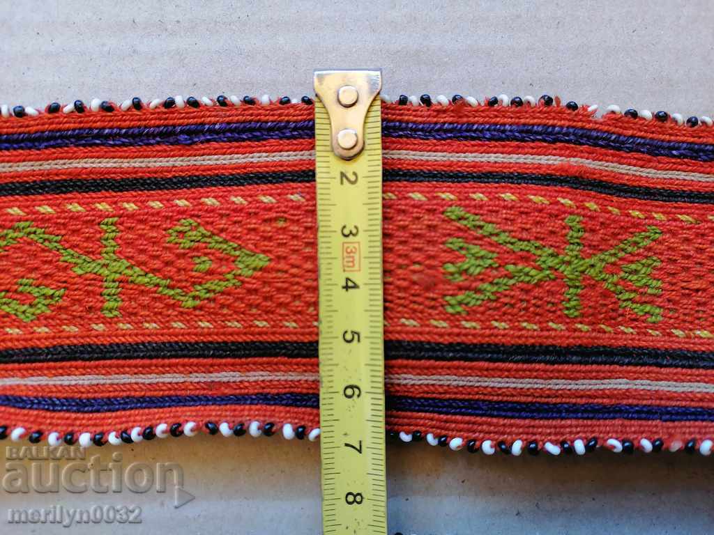 Old handwoven belt with beads blue sash belt costume - 7 Old handwoven belt with beads blue sash belt costume - 7