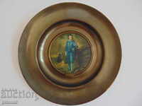 Голяма стара месингова плака TRAFFORD PLAQUES