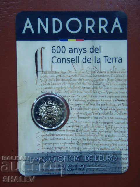 Livrarea 2 Euro 2019 Andorra "600 Anni Consell della Terra" (2) - Unc