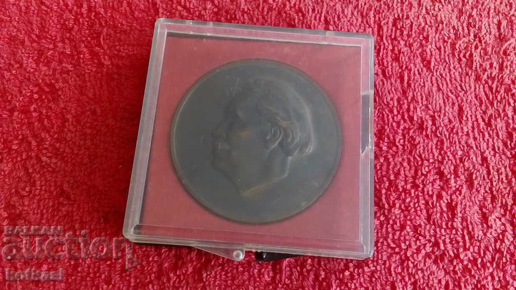 Old bronze social plaque with box Georgi Dimitrov - 5 Old bronze social plaque with box Georgi Dimitrov - 5