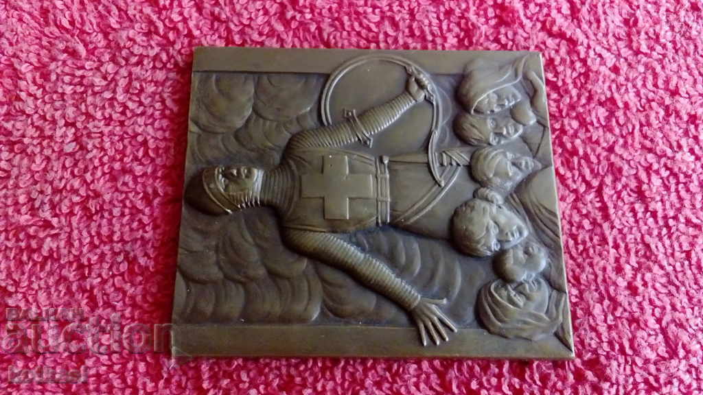 Delivery of Bronze Plaque Massive Knight Belgium Red Cross Delivery of Bronze Plaque Massive Knight Belgium Red Cross