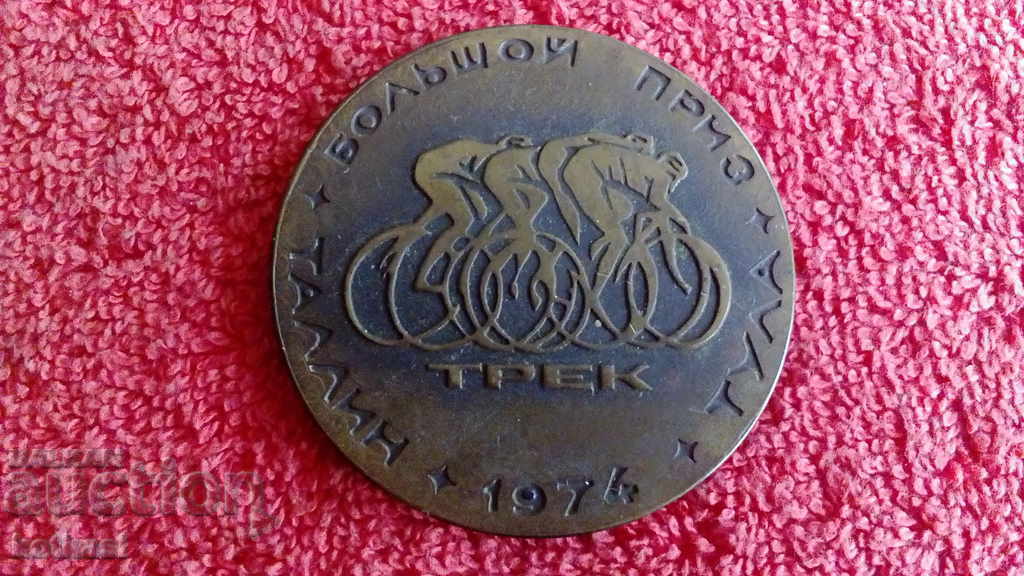 Bronze plaque BOLSHOY PRIZE TALLINN 1974 TULA cycling Bronze plaque BOLSHOY PRIZE TALLINN 1974 TULA cycling