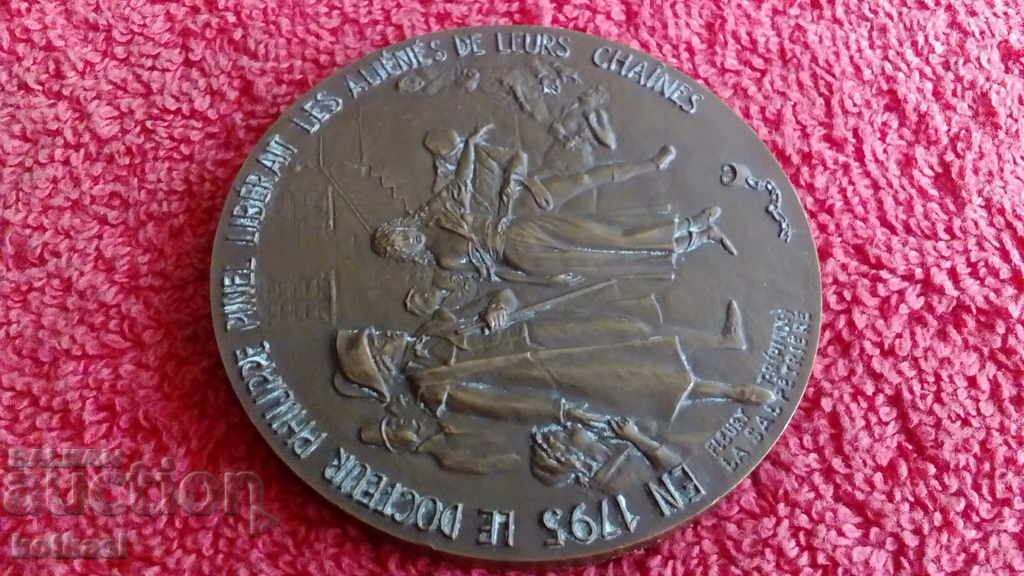 Delivery of Rare Bronze Plaque FRANCE 1950 Psychiatry Medicine Delivery of Rare Bronze Plaque FRANCE 1950 Psychiatry Medicine