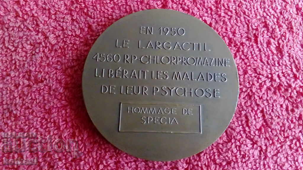 Rare Bronze Plaque FRANCE 1950 Psychiatry Medicine - 5 Rare Bronze Plaque FRANCE 1950 Psychiatry Medicine - 5
