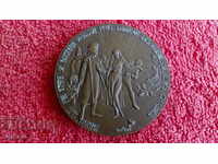 Rare Bronze Plaque FRANCE 1950 Psychiatry Medicine