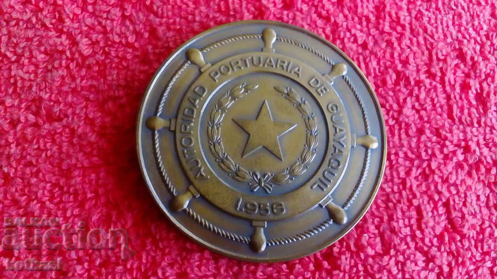 Delivery of Old solid bronze Plaque Ecuador sea port