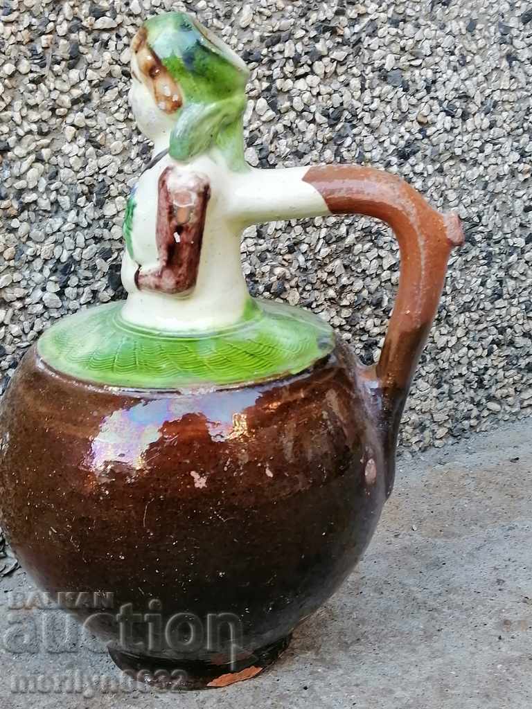 Auction  Old pitcher girl, pottery, jar, krondir