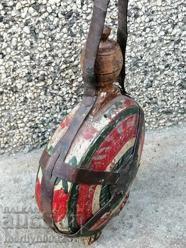 Auction  Old wooden vase, wooden bucket, wooden beetle