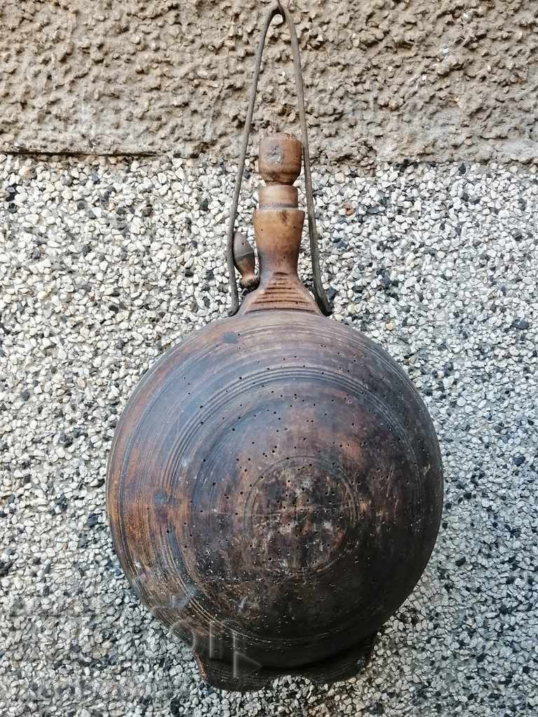 Old wooden flask, flagon, wooden cask Old wooden flask, flagon, wooden cask