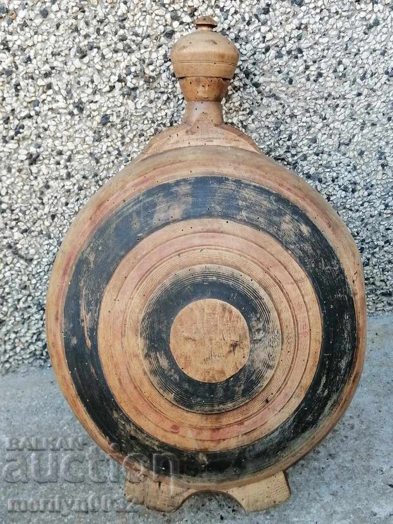 Auction Old wooden vase, wooden bucket, wooden beetle Auction Old wooden vase, wooden bucket, wooden beetle