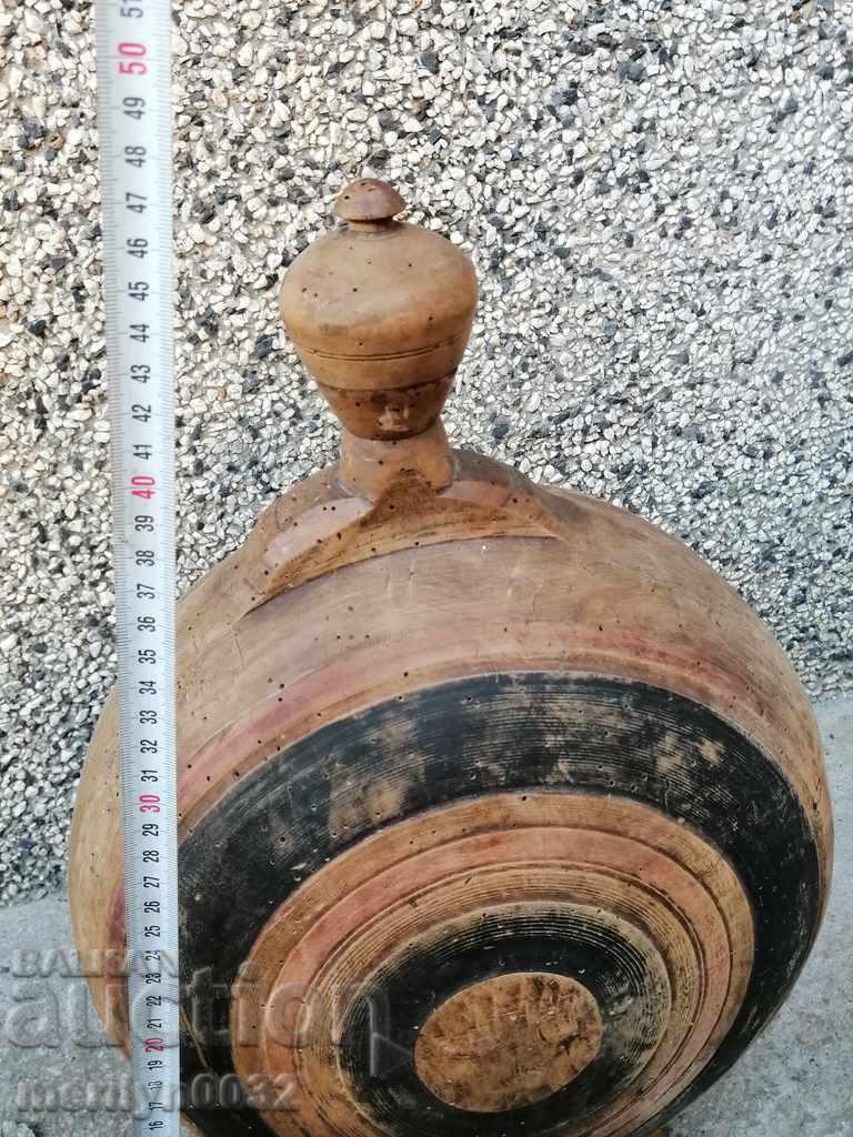 Old wooden vase, wooden bucket, wooden beetle - 6 Old wooden vase, wooden bucket, wooden beetle - 6