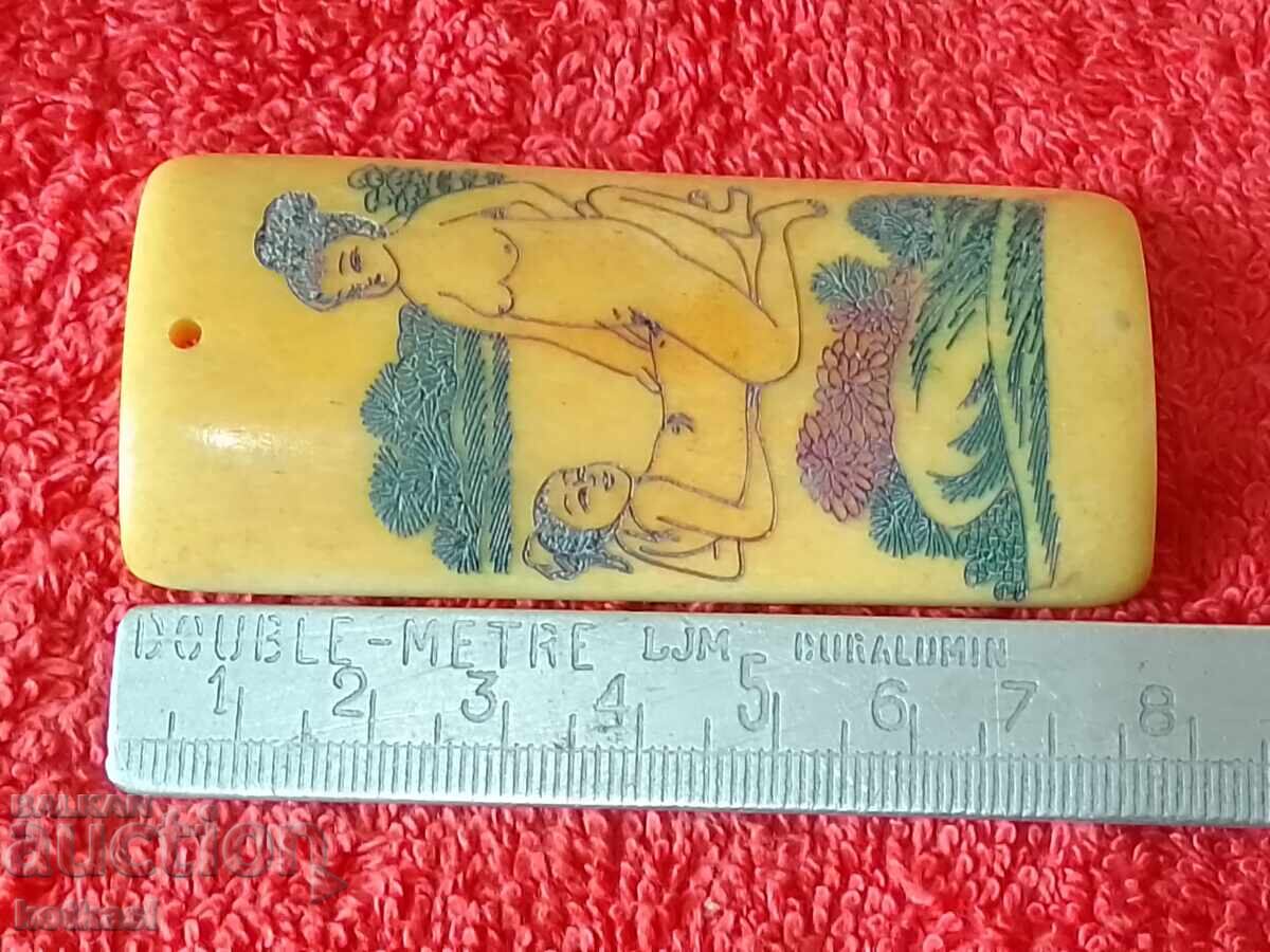 Figure engraving on Bone Sex Erotica Nude Man Woman with price 115.50 BGN | € 59.05