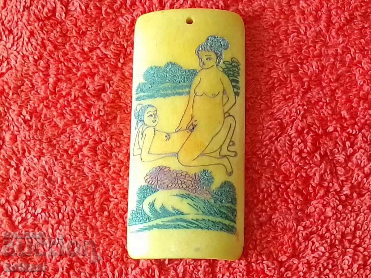 Figure engraving on Bone Sex Erotica Nude Man Woman - 6