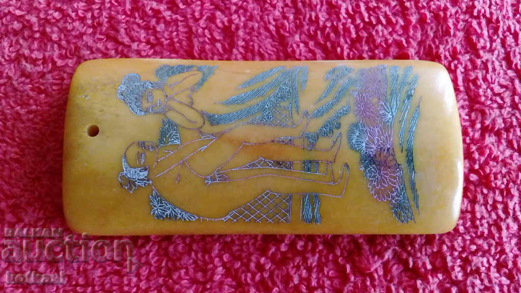 Auction  Figure Engraving on Bone Sex Erotic Nude Man Woman