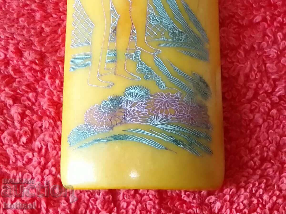 Παράδοση Χαρακτική φιγούρας σε φύλο οστών Ερωτικό γυμνό αρσενικό θηλυκό Παράδοση Χαρακτική φιγούρας σε φύλο οστών Ερωτικό γυμνό αρσενικό θηλυκό