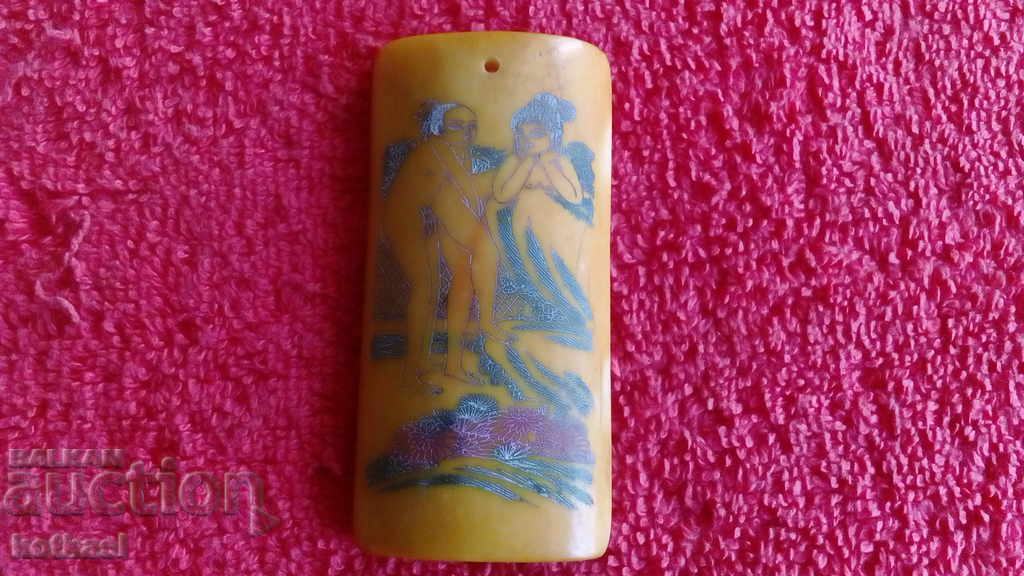 Figure Engraving on Bone Sex Erotic Nude Man Woman