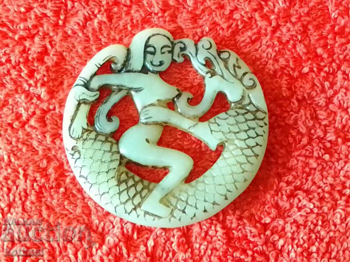 Φυσικό κρεμαστό νεφρίτη φιγούρα σεξ ερωτική γυναίκα δράκος - 5