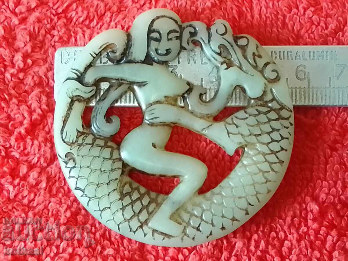 Φυσικό κρεμαστό νεφρίτη φιγούρα σεξ ερωτική γυναίκα δράκος Φυσικό κρεμαστό νεφρίτη φιγούρα σεξ ερωτική γυναίκα δράκος