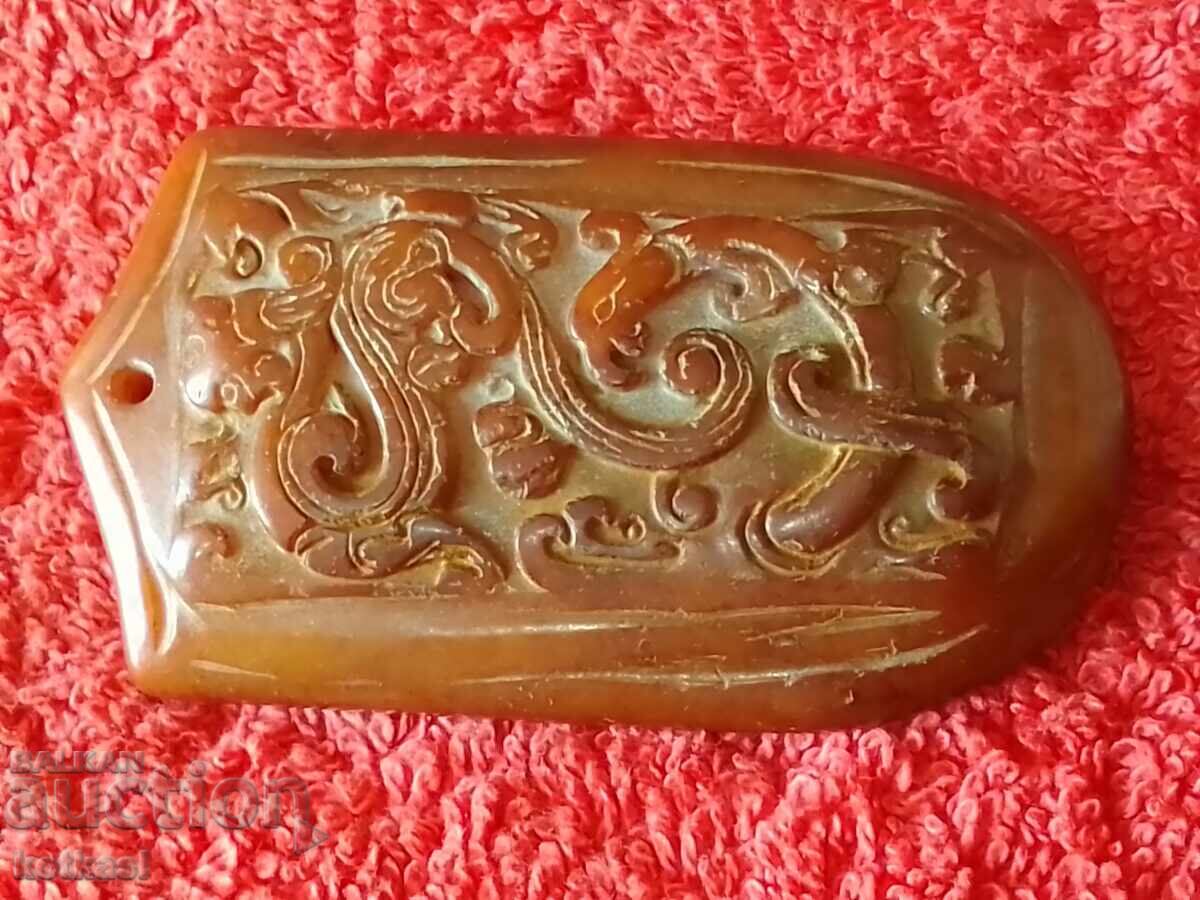 Natural Jade Plate Panel Pendant Engraving - 5 Natural Jade Plate Panel Pendant Engraving - 5