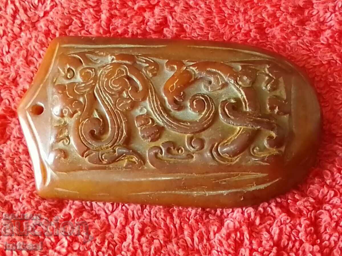 Natural Jade Plate Panel Pendant Engraving - 5 Natural Jade Plate Panel Pendant Engraving - 5