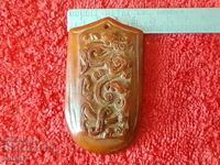 Natural Jade Plate Panel Pendant Engraving
