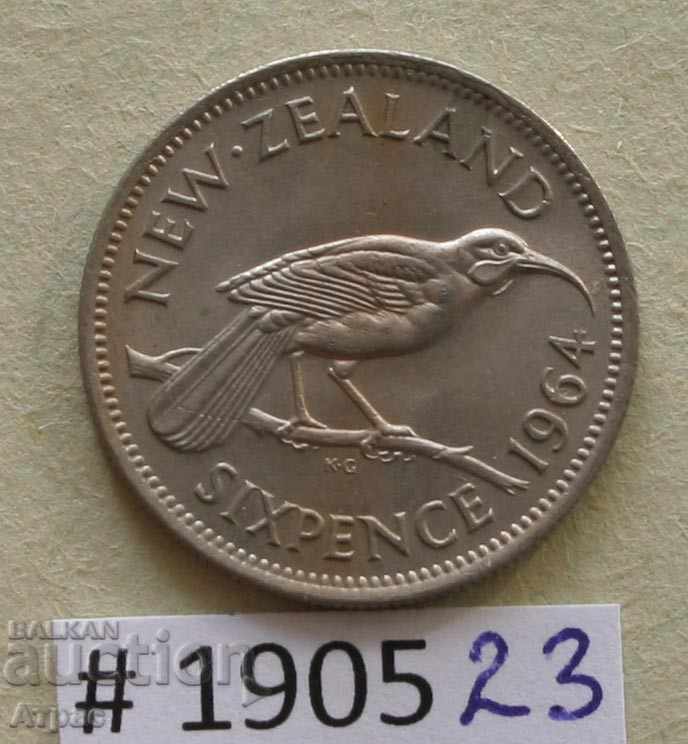 6 pence 1964 New Zealand-